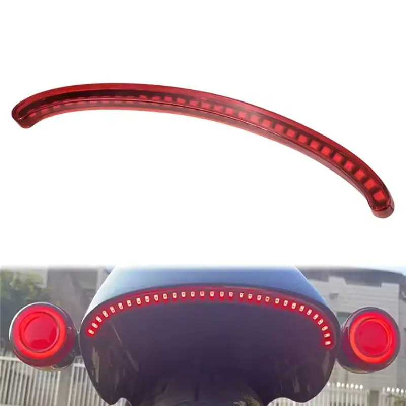 Фото Задний фонарь мотоцикла LED с указателем поворота на крыле ABS для Softail Fat Bob FXFBS 114 FXFB 107 2018-н.в. Красный-A02G №4