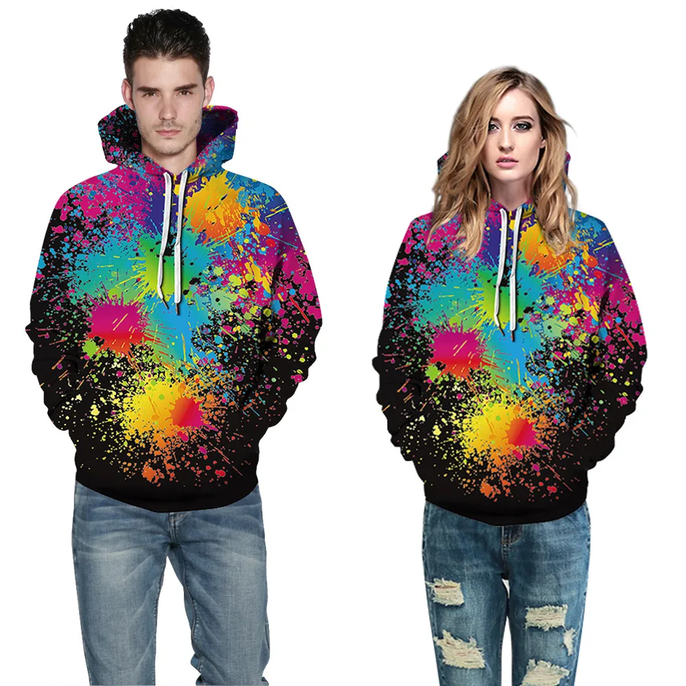 

CON Hot Sale Halloween Gothic Long Sleeve Hoodies Couple Wear Loose Casual Hooded Sweatshirt Autumn Winter