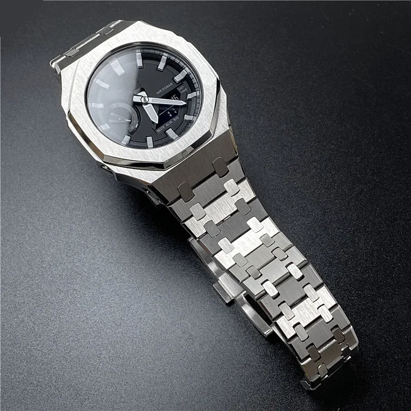 

Metal 316L Stainless Steel Watch Strap and Case For Casio G Shock Ga2100 GA2110 Modified Ap Farm Oak Replacement Wholesale Parts