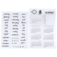 calendar transparent stamps rubber stamp scrapbooking year planner clear planer week month mixed sheets stamp daily template