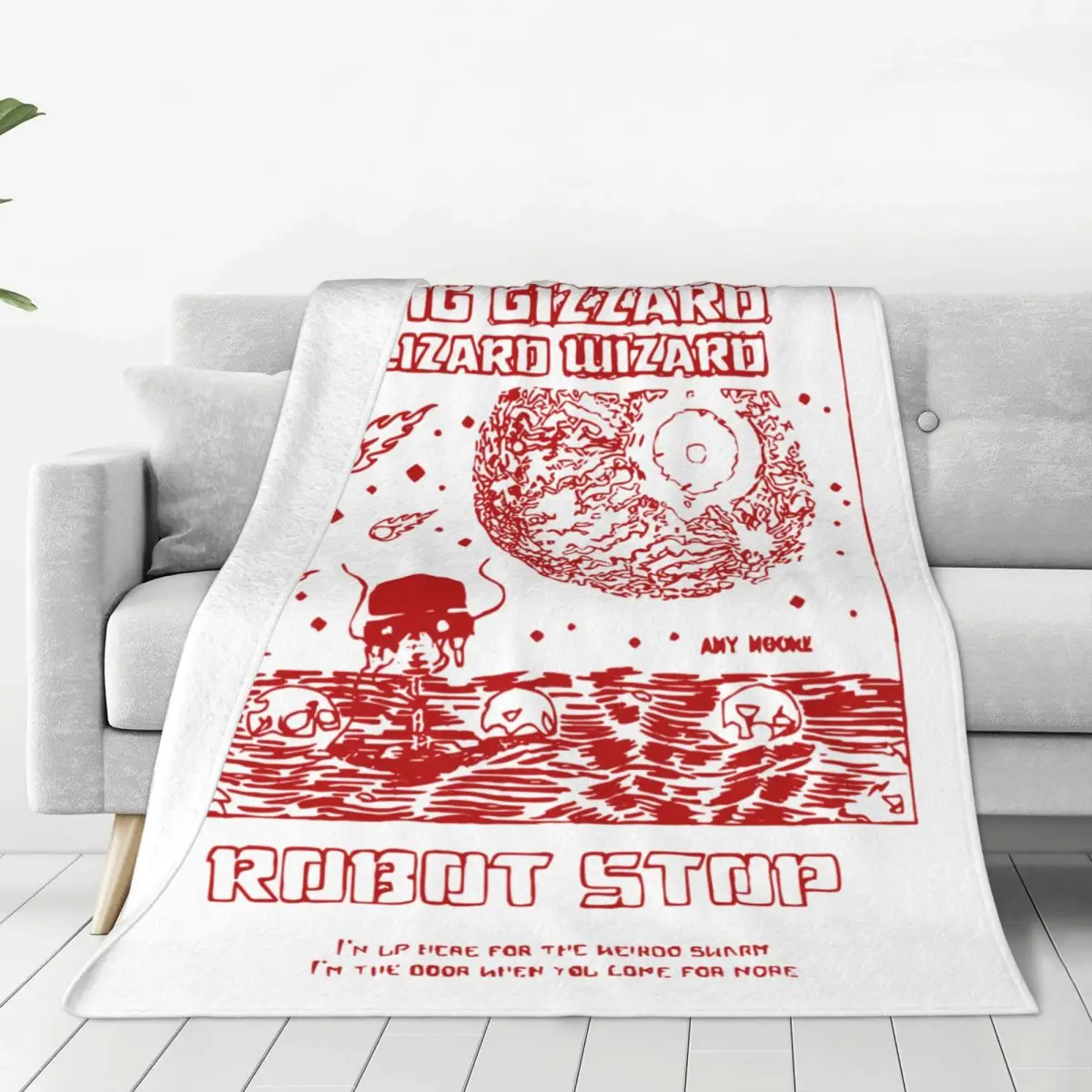 

Robot Stop King Gizzard And The Lizard Wizard Coral Fleece Plush Throw Blanket Blanket for Bedding Car Super Warm Bedspread