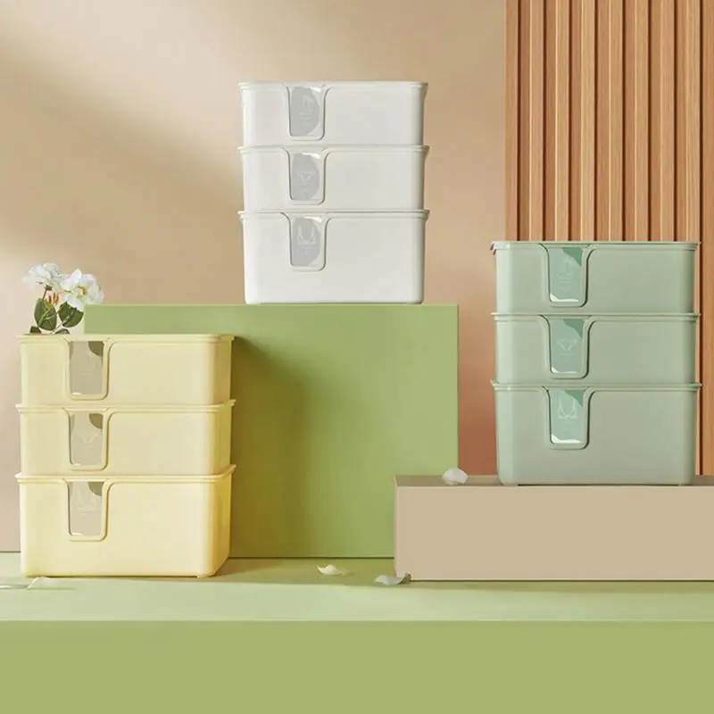 

Green Underwear Storage Box Free Superposition Sundry Storage Box Desktop Storage Box White Stationery Storage Box Yellow