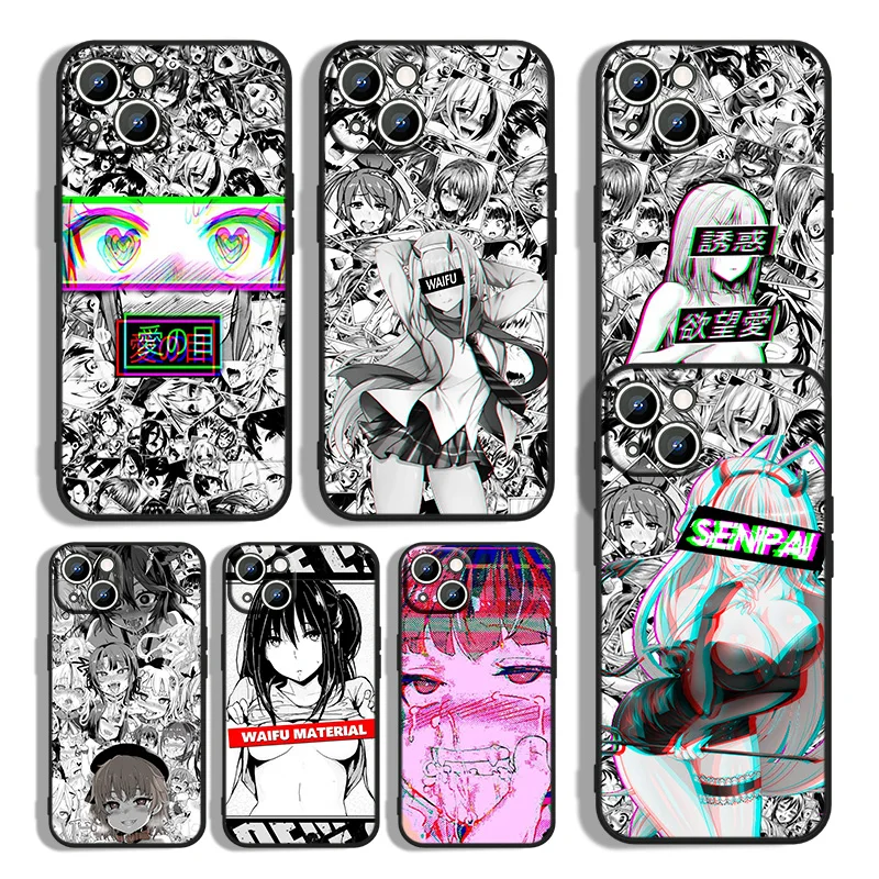 

Anime girl For Apple iPhone 13 12 11 mini 8 7 6S 6 XS XR X 5 5S SE 2020 Pro Max Plus Black Phone Case Capa