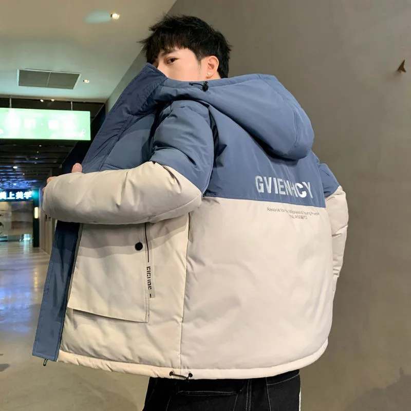 Warm cotton coat coat men's 2023 new trend silk down cotton coat men's coat thick warm cotton coat men winter cotton-padded jack