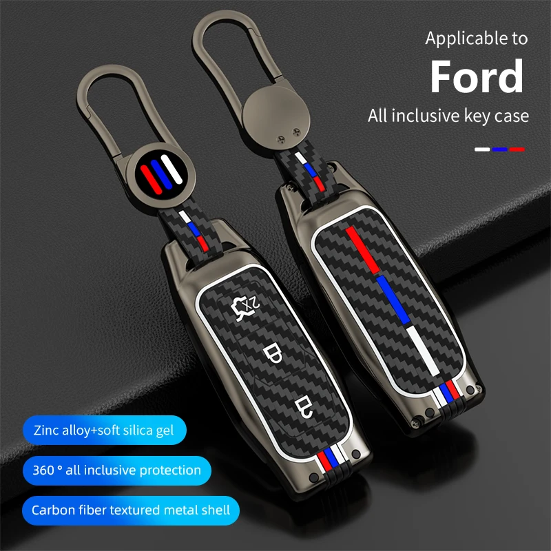 

NEW Alloy Car Smart Key Case Cover Keychain Holder Fob Protector Raptor for Ford Mondeo Focus F150 Accessories Keyring Shell