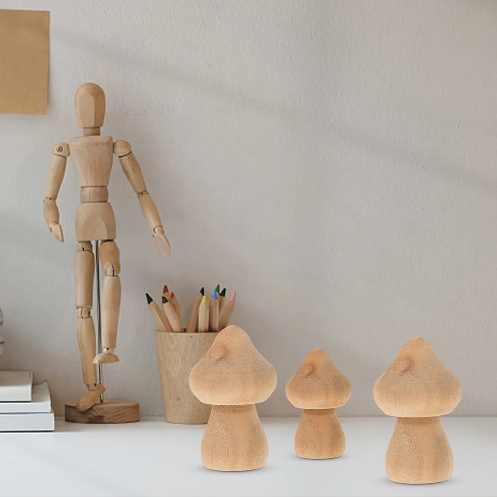 15 шт. маленькие деревянные грибы детские игрушки DIY крючок для фигурки природы