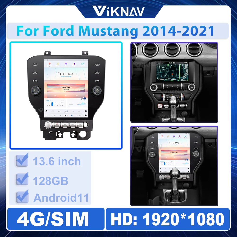 

Мультимедийная магнитола для Ford Mustang 12,1-2014, 2021 дюйма, 8 ядер, 128 ГБ