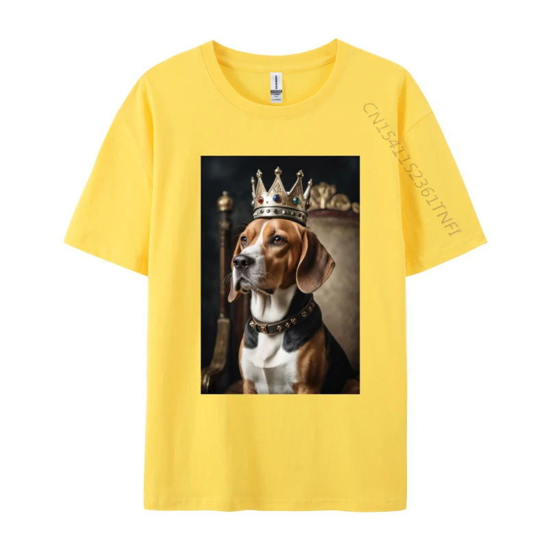 Мужская футболка Beagle King Great Leader в английском стиле хлопковый топ