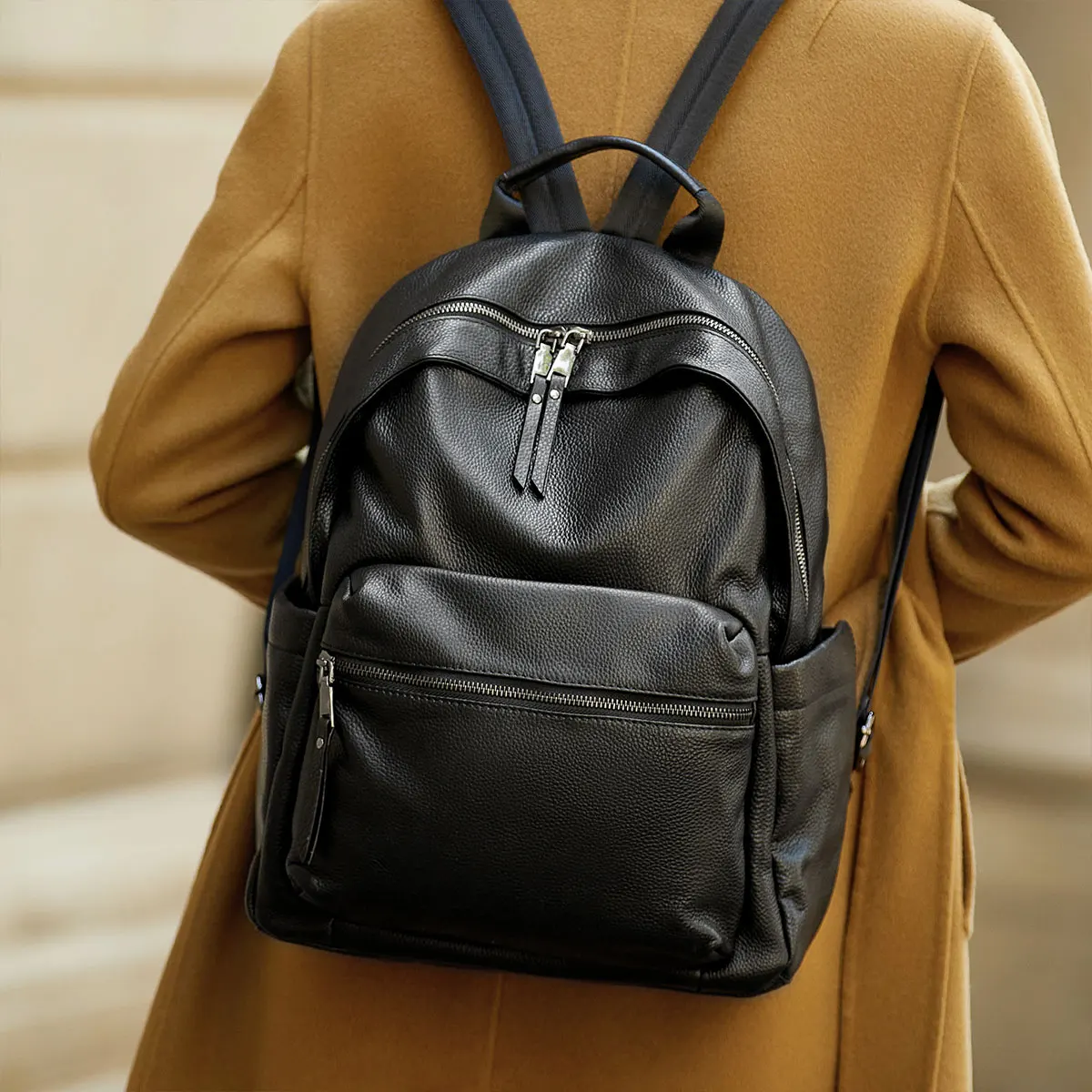 Skin Business Backpack Genuine Leather Backpack Women's Bag Wild Fashion Simple Large Travel Bag Designer Purses #SC895