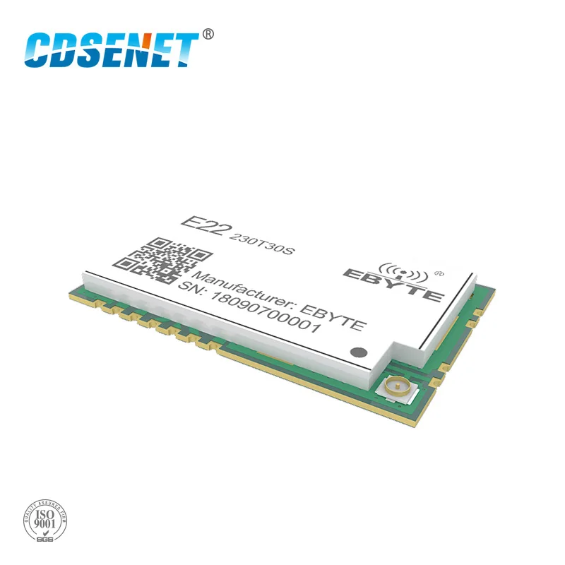 CDSENET SX1262 230HMz LoRa Wireless Serial Port Module SMD 1W 30dBm 10km Long Range E22-230T30S IPEX/Stamp Hole Antenna