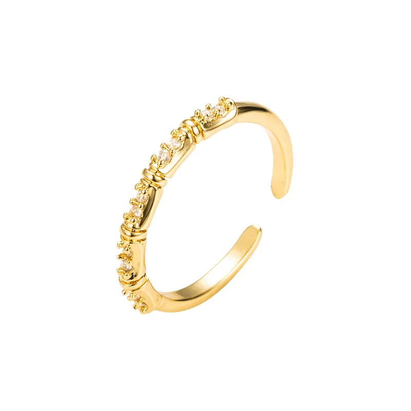 Модное регулируемое кольцо V-образной формы с золотым орнаментом обручальное для