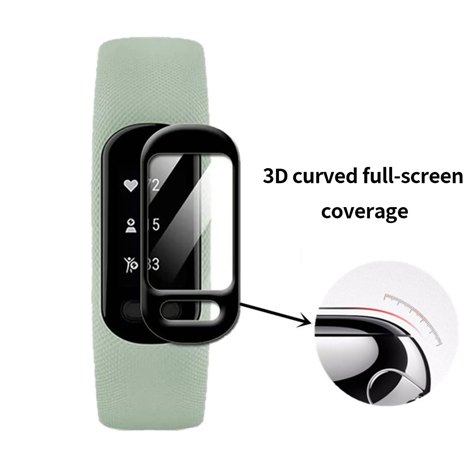 

For Garmin Vivosmart VivoSmart 5 Ultra Clear Full Cover 3D Curved Plating Soft PMMA Film Screen Protector -Not Tempered Glass