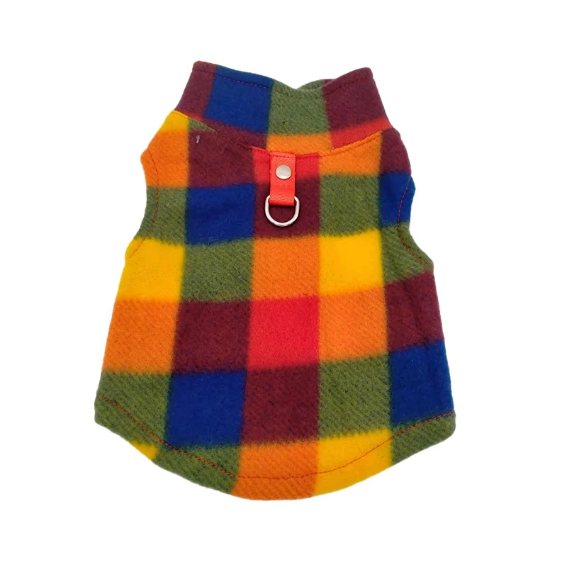 Рубашки для собак в британском стиле клетчатая Теплая Флисовая утепленная