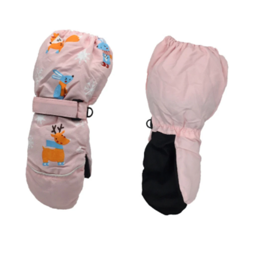 

1 Pair Kids Mittens Winter Waterproof Cartoons Snowflake Rabbit Gifts Ski Supplies Chic Printed Comfortable Thicken
