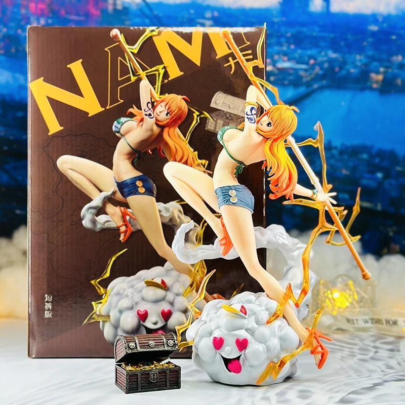 

29cm One Piece Anime figures Nami Action Figurine Trousers And Shorts Statue Ornament Collectible Pvc Model Decoration Gift Toys