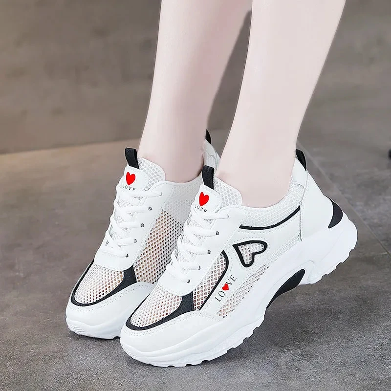 

Tennis Shoes Women Summer Mesh Chunky Sneakers Female Flats Platform Casual Shoes for Women Walking Footwear Wedge Sneaker