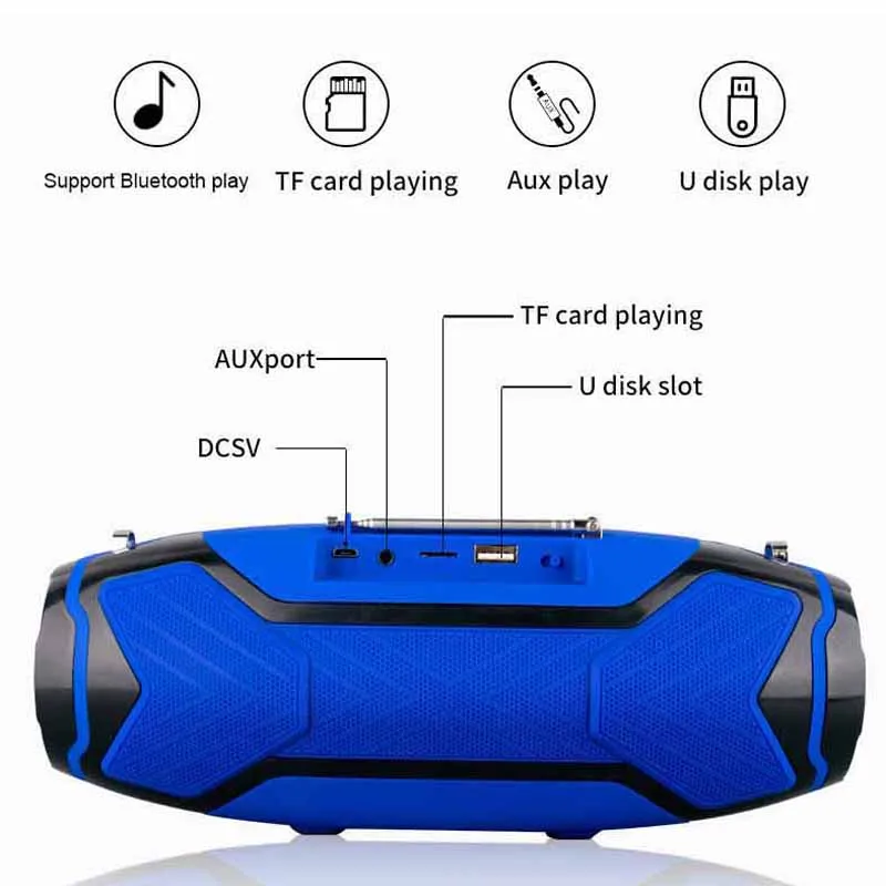 Портативная Bluetooth-колонка мощный сабвуфер радио FM-радио Беспроводная