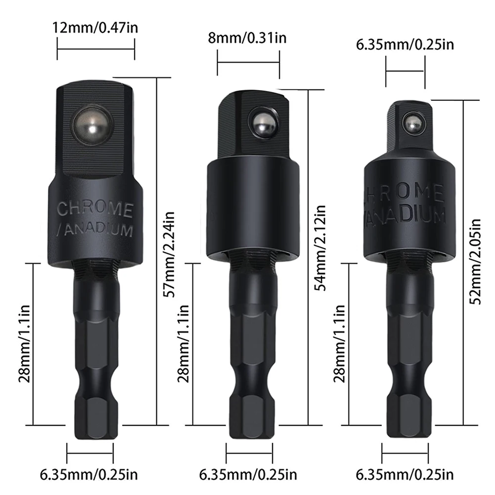 

Power Drill Sockets Adapter Sets 360° Rotatable Hex Shank Impact Driver Socket Adapter With 105° Angle Screwdriver Dril