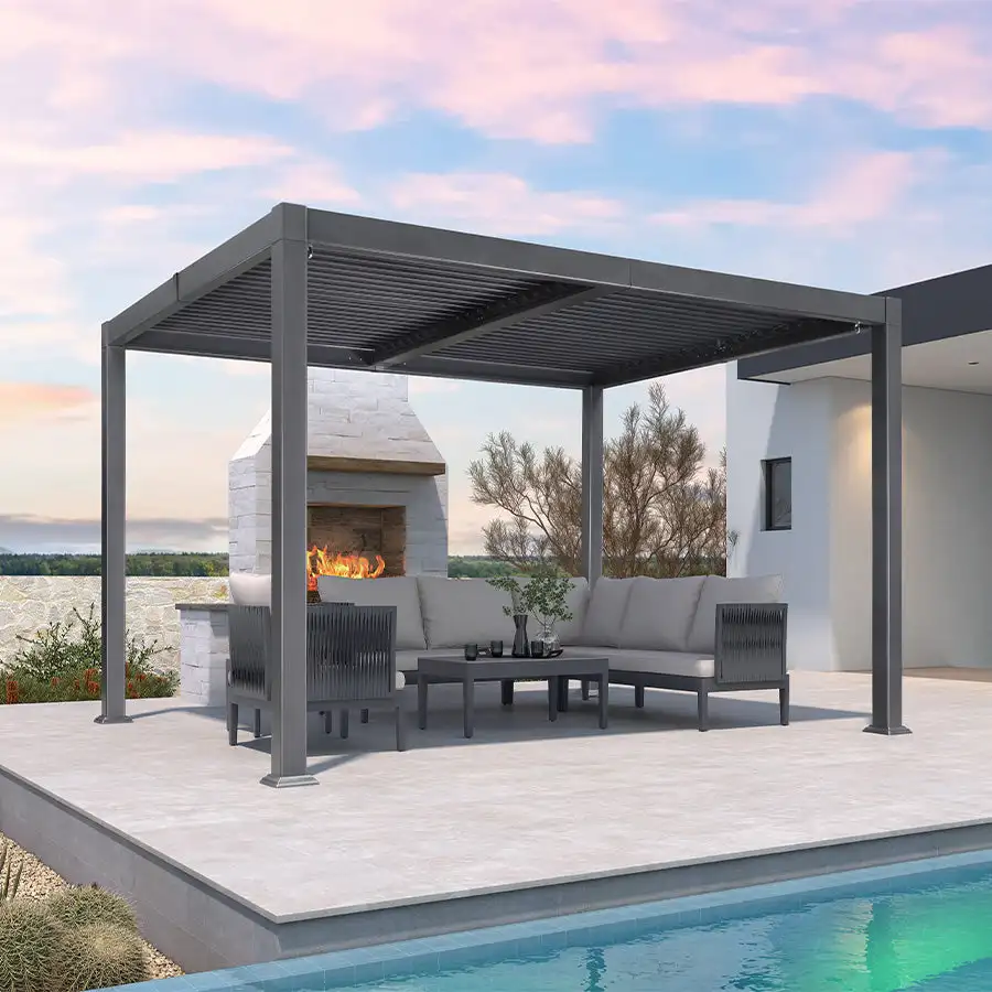 Наружная Роскошная беседка AlunoTec железная крыша водонепроницаемая наружная для