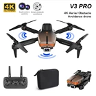 Новинка 2022, Радиоуправляемый мини-Дрон V3 Pro 4K с двойной камерой, Wi-Fi, FPV, фотоэлектрическая антенна, складной Квадрокоптер, дроны, игрушки