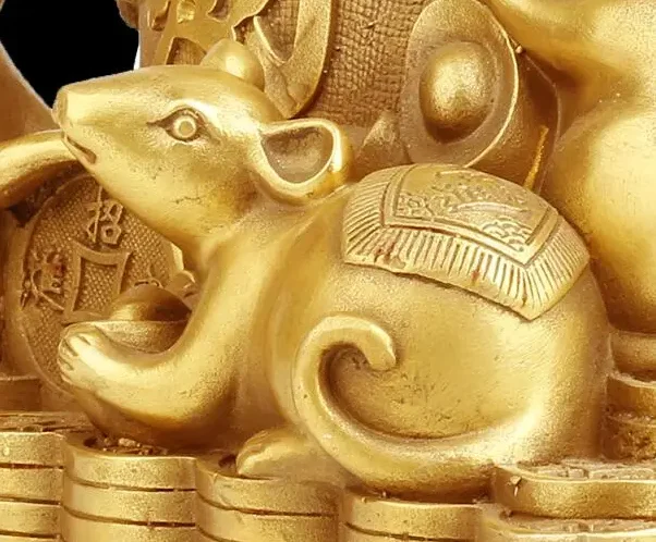 Латунный Крыса Орнамент Офис Пять Крысов Зодиакальная Гостиная Настольные