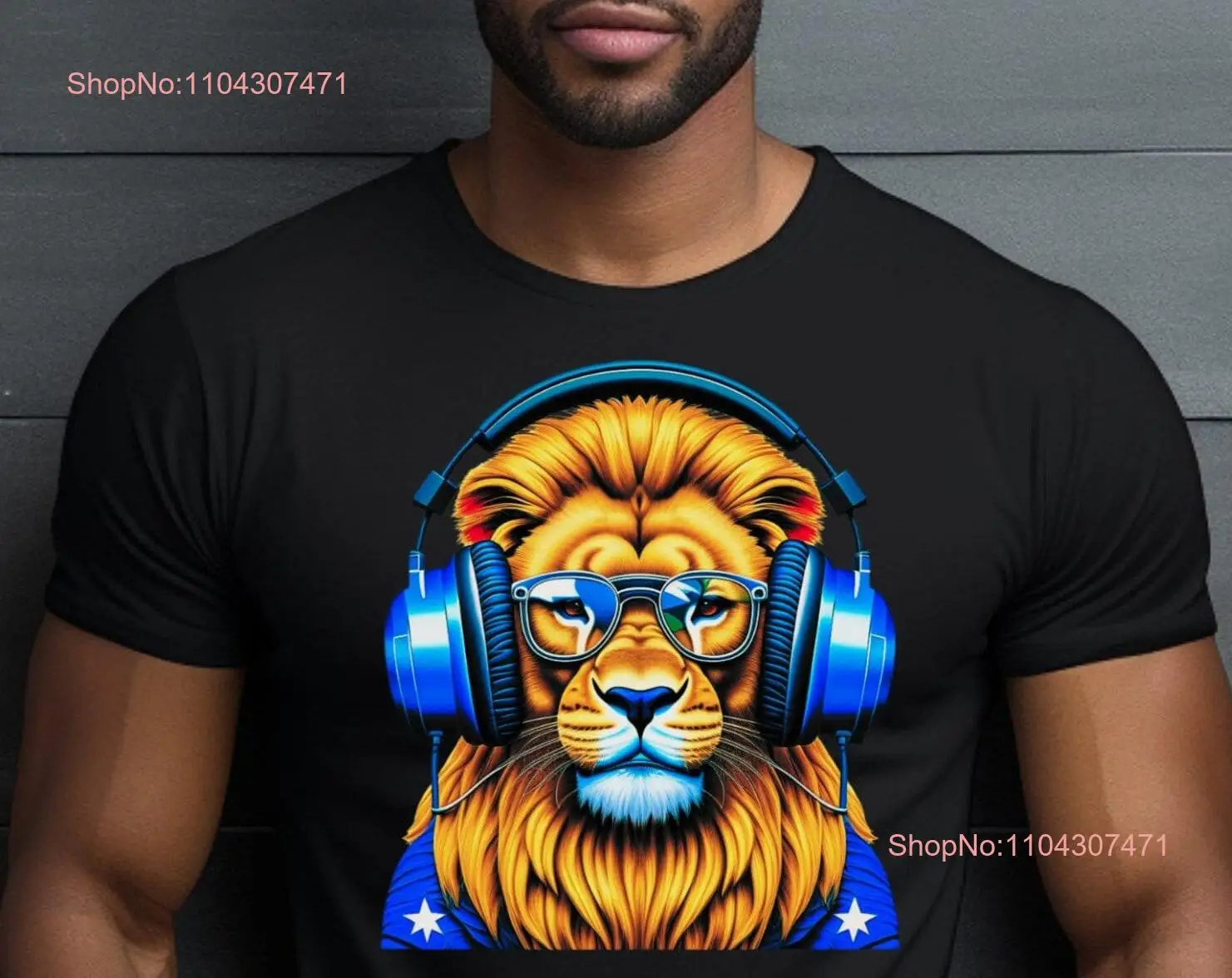 Футболка Lion Island Vacation Ямайка Раста в очках Наушники с длинными или короткими