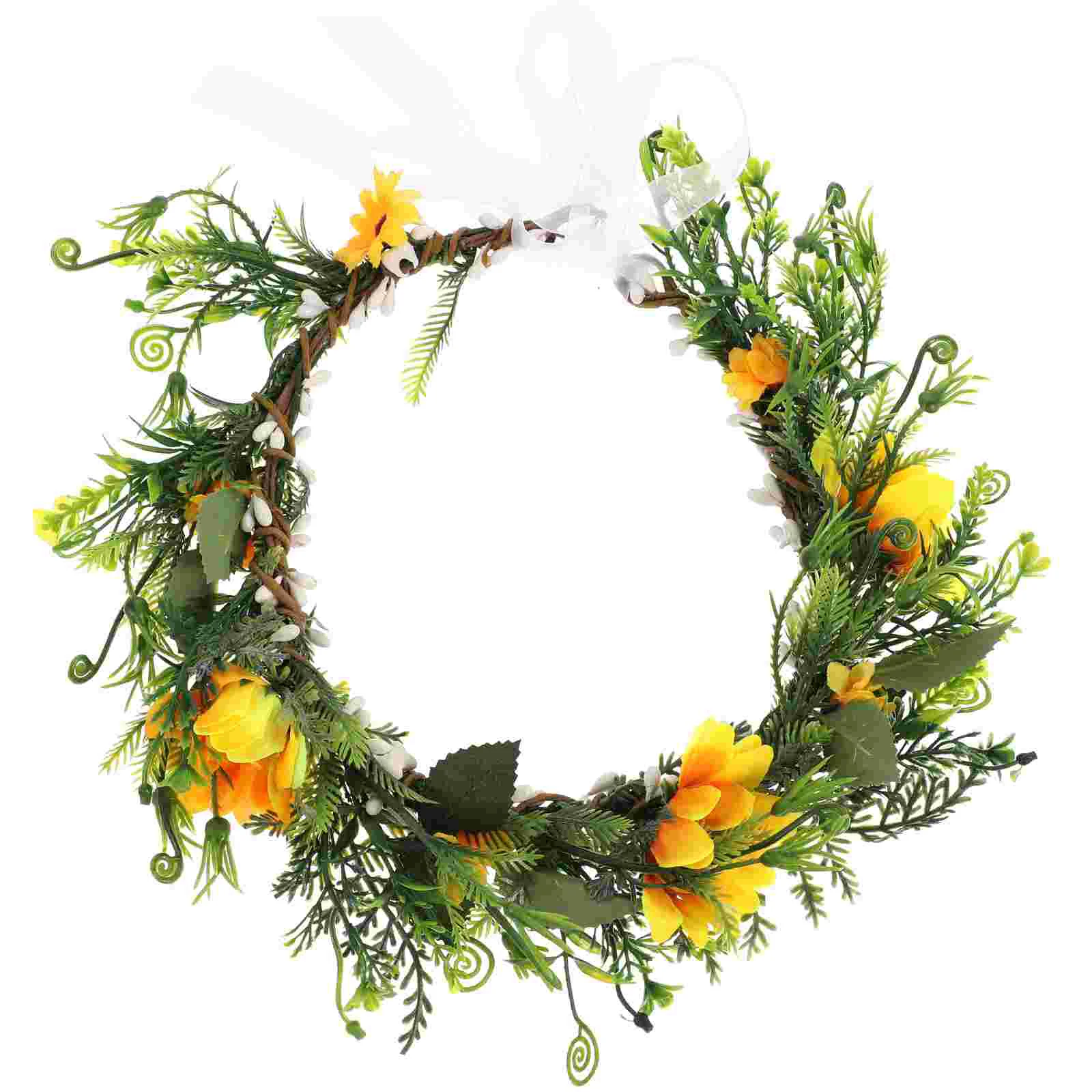 

Bride's Children's Headband Sunflower Wreath Women Hair Accessories Decorative Crown Bands