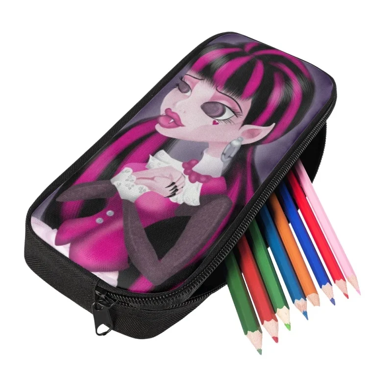 

Monster High Anime Print Capacity Pencil Case Cute Cartoon Small Bag For Girls Boy Kid School Stationery Pencil Box Pencilcase