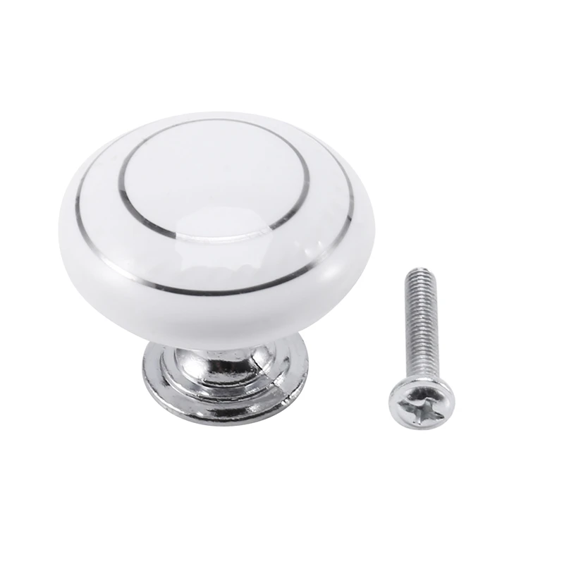 

1 X Ceramic Door/Wardrobe/Cabinet/Cupboard Knob Handle Drawer White