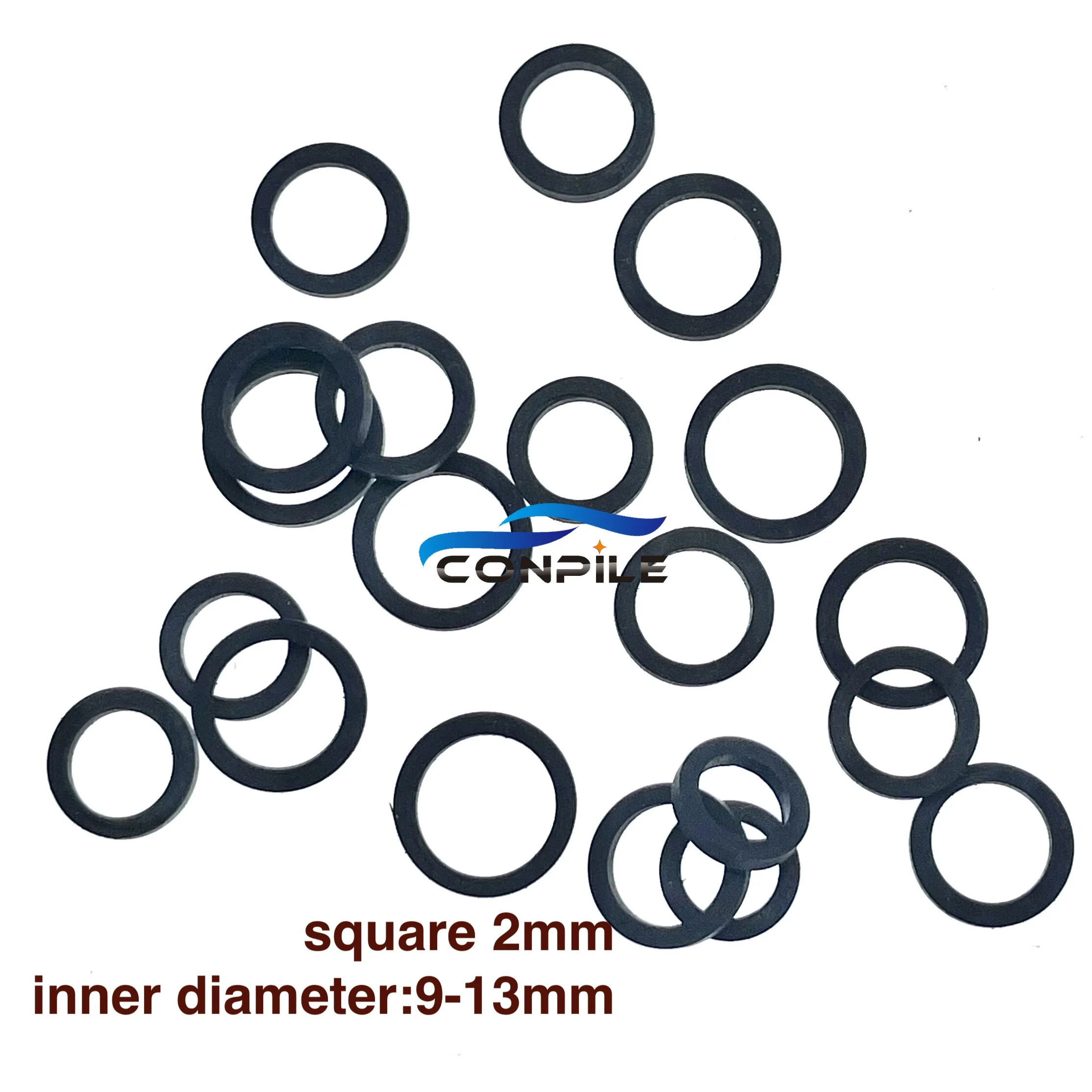 20pcs mixed square 2mm idle tire wheel belt loop Idler rubber ring for cassette deck recorder tape stereo audio player