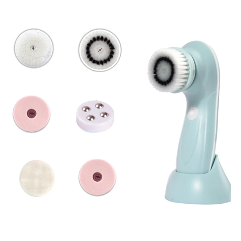 

Ультразвуковая электрическая щетка для чистки лица, массажеры, звуковая вращающаяся щетка для чистки, щетка с несколькими головками B