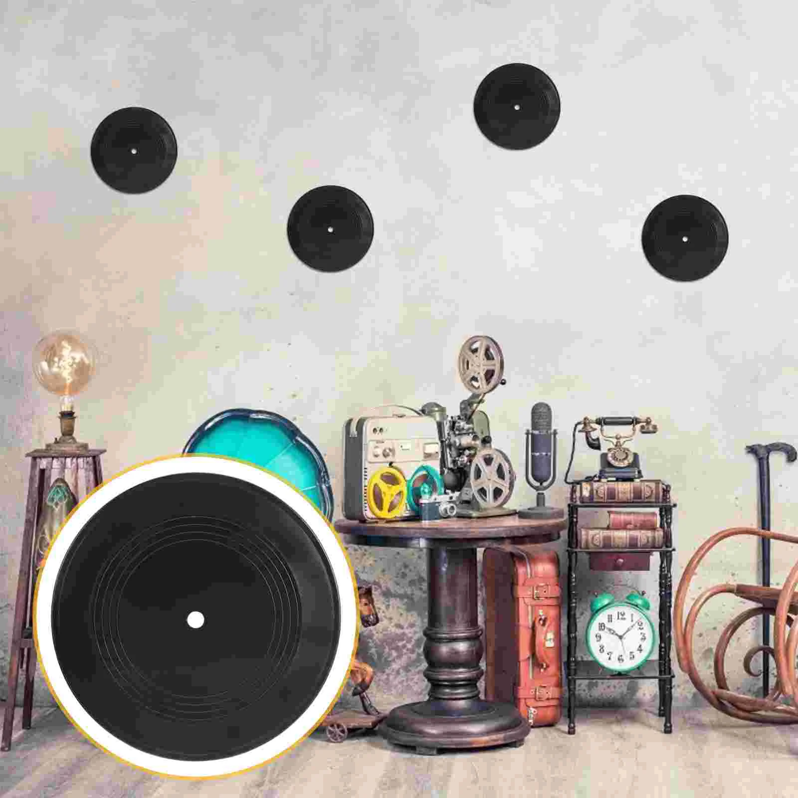 

10 Pcs Crafts Vintage Decor Music Wall Decorations Vinyl 7-inch Gramophone Records