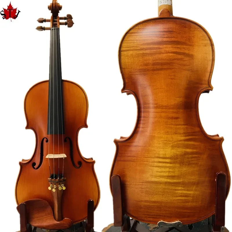 Фото Скрипка в стиле Strad SONG Master 4/4, полностью лучшая задняя крышка, детали из розового дерева, индонезийские аксессуары из черного дерева класса A #15269 №1