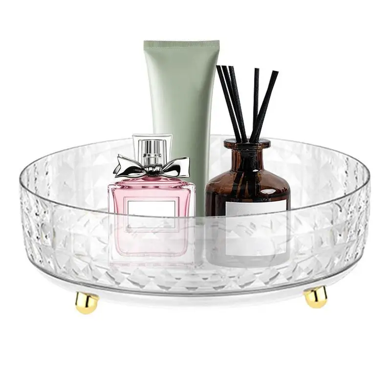 

Skincare Organizers 360 Degree Rotating Perfume Tray Multipurpose Cute Makeup Organizer With Large Capacity For Kitchen Bathroom