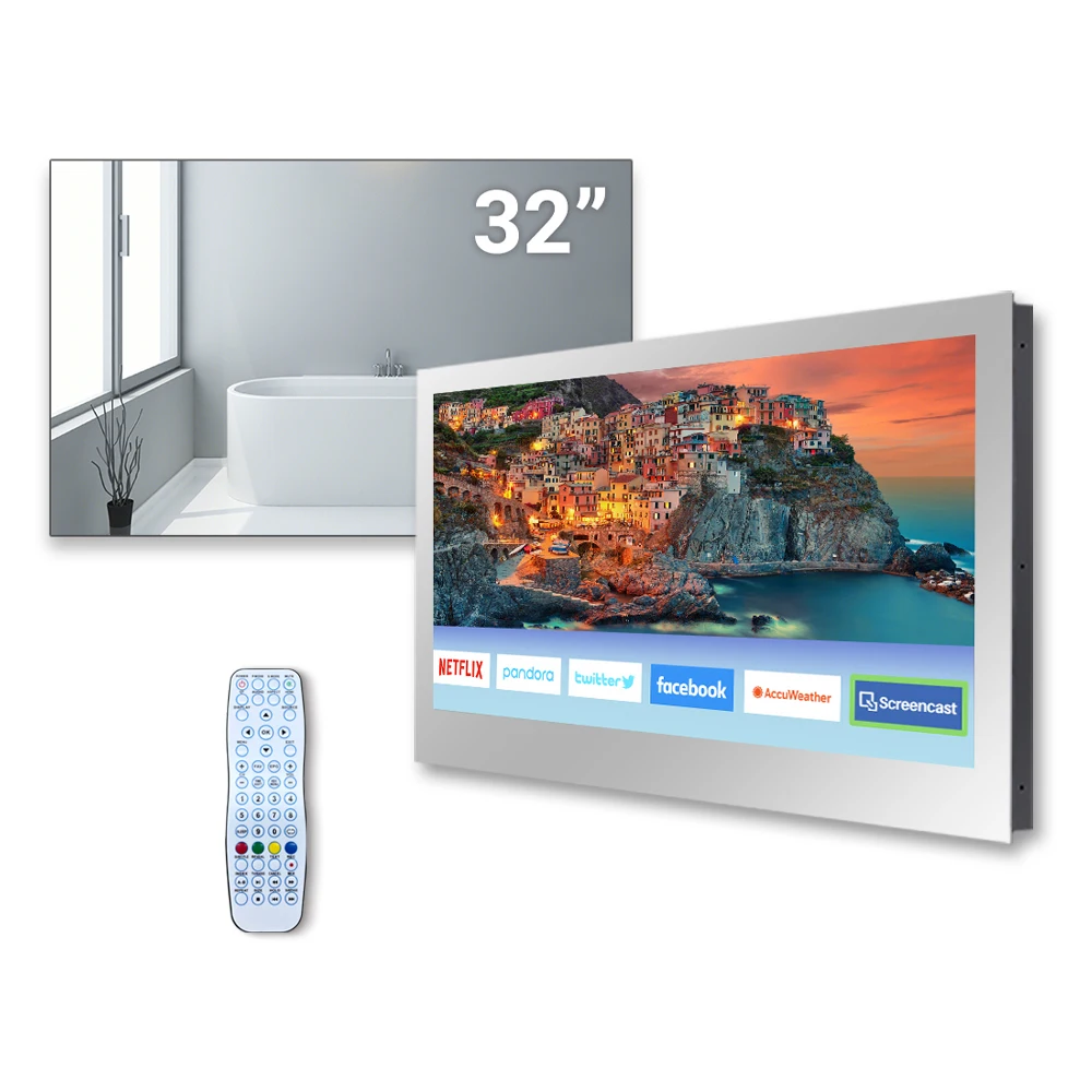 Magic Mirror TV-Mirror Smart Bathroom TV 500 nits High Brightness Full HD 1080P 32 inch Waterproof TV images - 6