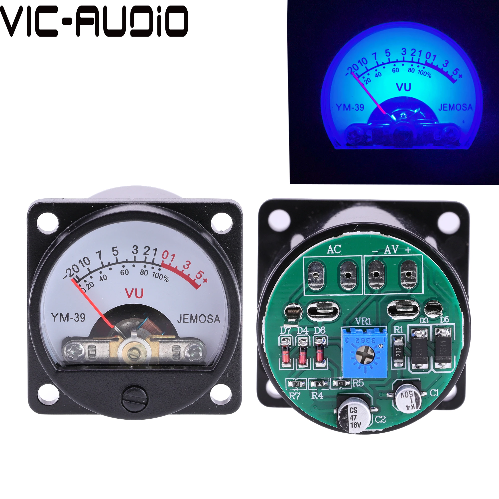 Панель VU Meter 500VU 2 шт. 35 мм измеритель звукового давления + level звуковых сигналов