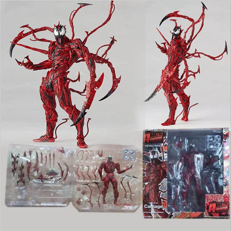 

ML Legends Action Figure Toys Venom Cletus Kasady Carnage Spiderman Figurine 18cm PVC Figuras Collection Model Gift for Children