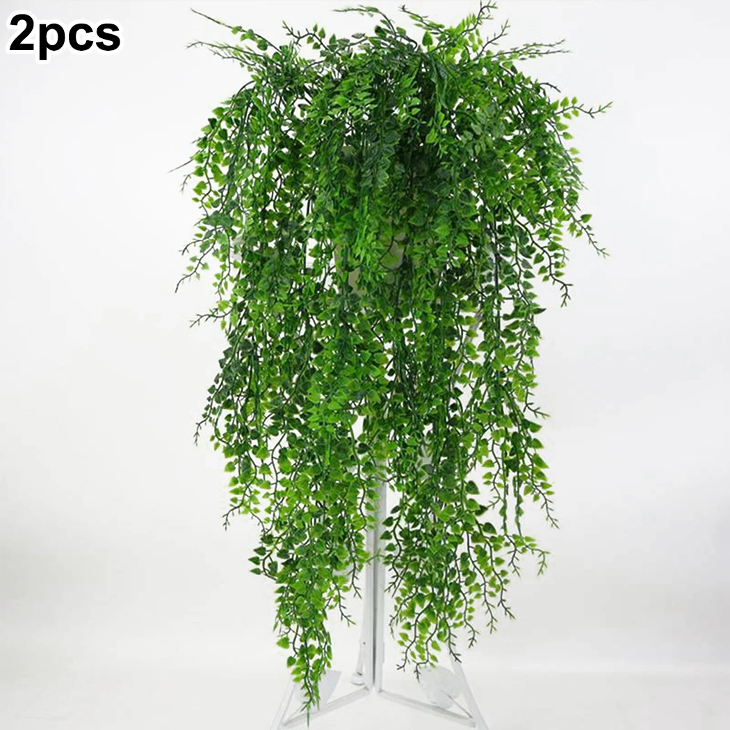 

Artificial Plant Vines Wall Hanging Rattan Leaves Branches Outdoor Garden Home Decoration Plastic Fake Silk Leaf Green Plant Ivy