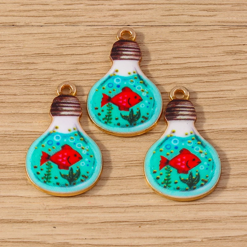 Забавные эмалевые Подвески в виде лампочки 16x27 мм 10 шт.