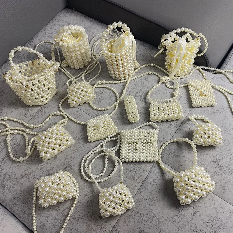 

Летняя жемчужная сумка, женская маленькая сумка, сумка-мессенджер, подходящая ко всему мини-Ретро сумка из ткани ручной работы, жемчужная сумка, аксессуар для платья, сумка высокого качества