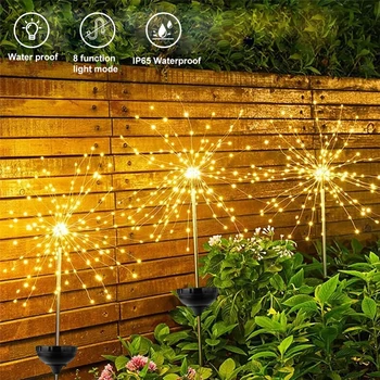 LED Solar Firework Fairy Lights Outdoor Waterproof Garden Decoration Lawn Landscape Lamp for Yard Christmas Wedding Party Decor 1