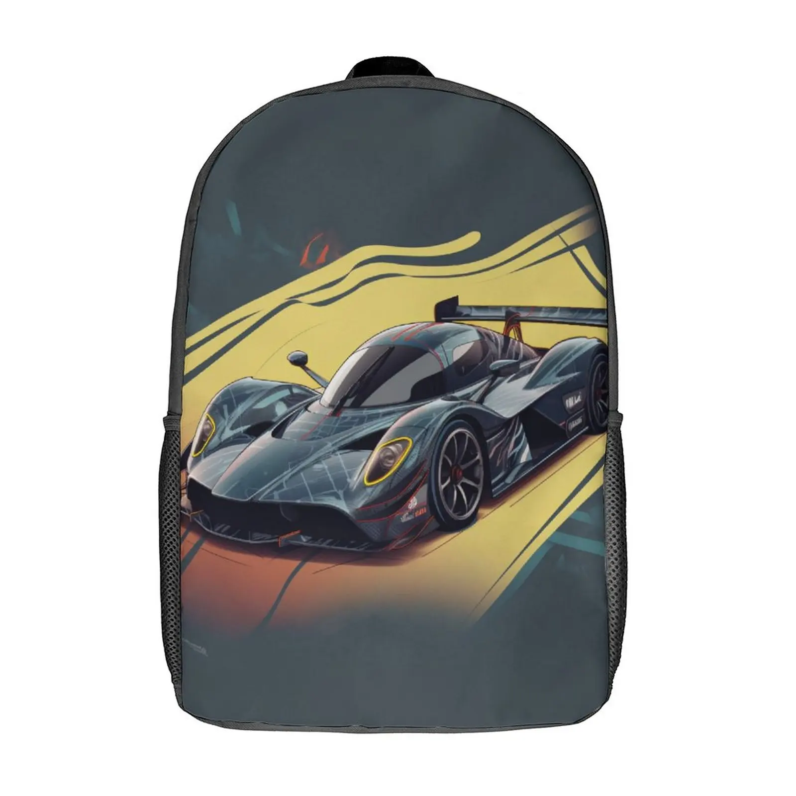 

Dazzling Sports Car Backpack Graphic Cartoon Fun Backpacks Women Men Workout Breathable High School Bags Custom Rucksack