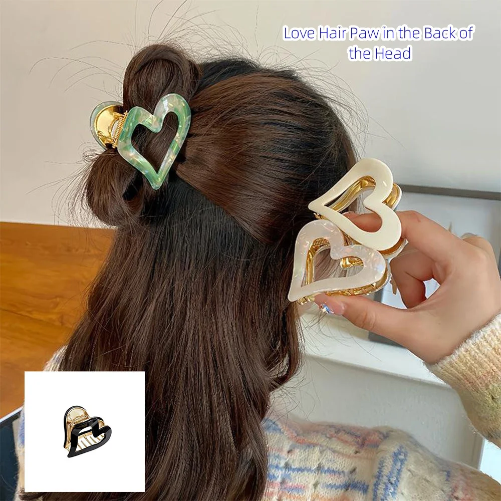 Модный коготь для волос из сплава с геометрическим узором маленькое сердце акула