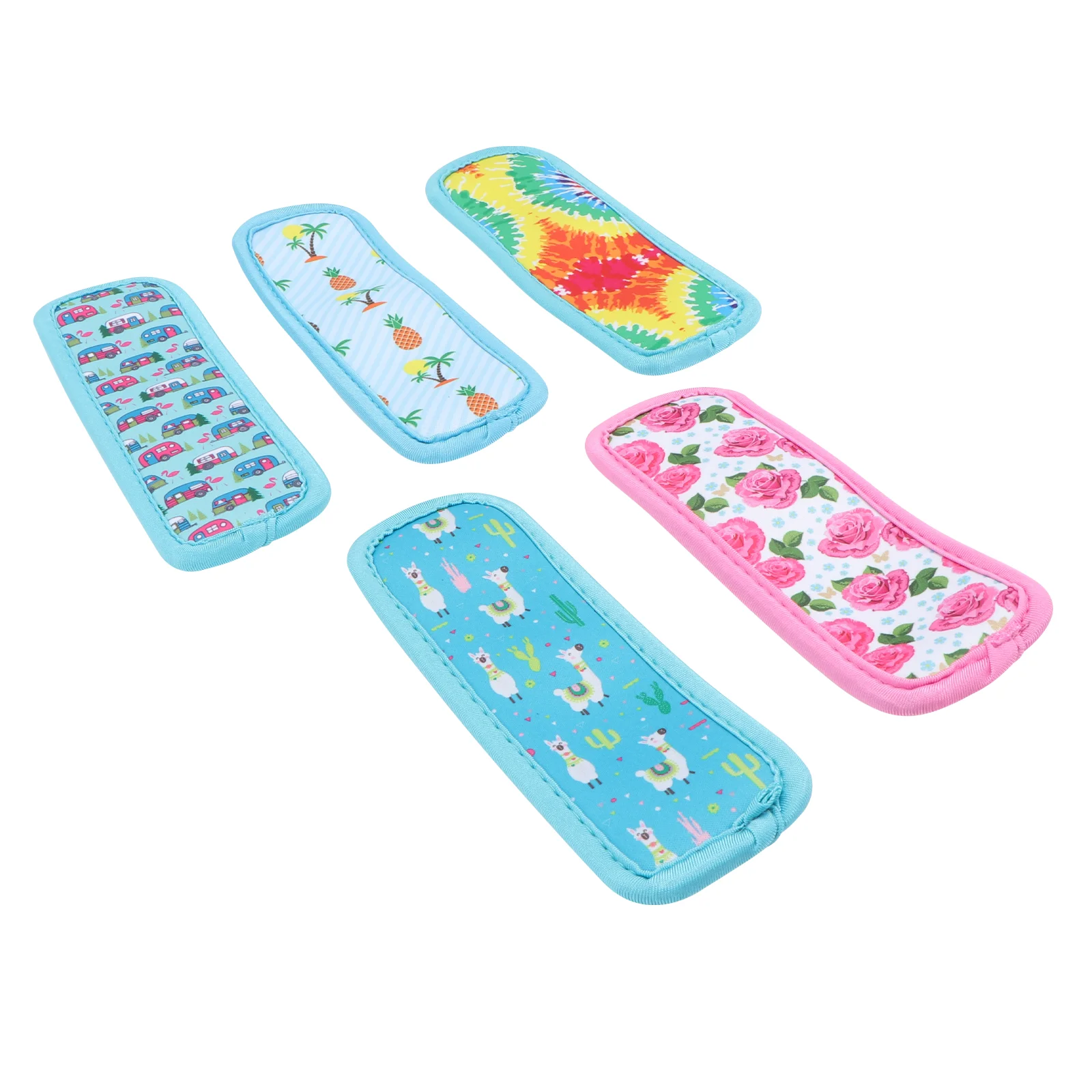 

5PCS Printing Popsicle Covers Kit Ice Bag Cold Insulation Sleeves (Mixed Style)