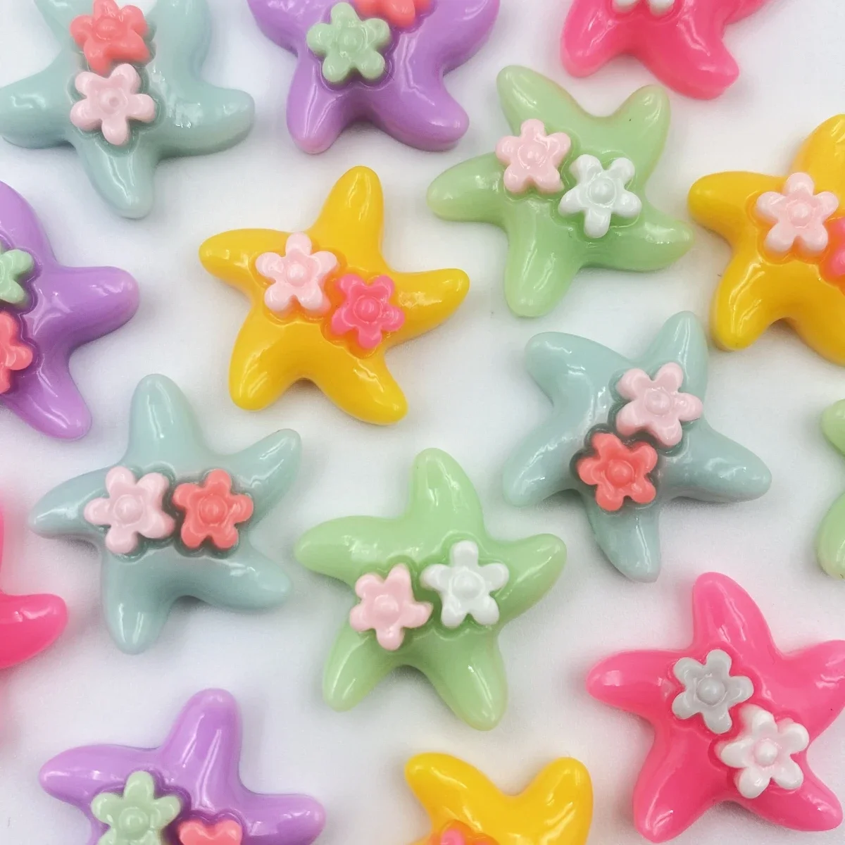 20 шт. кавайные фигурки из смолы с плоским основанием в виде морской звезды сделай
