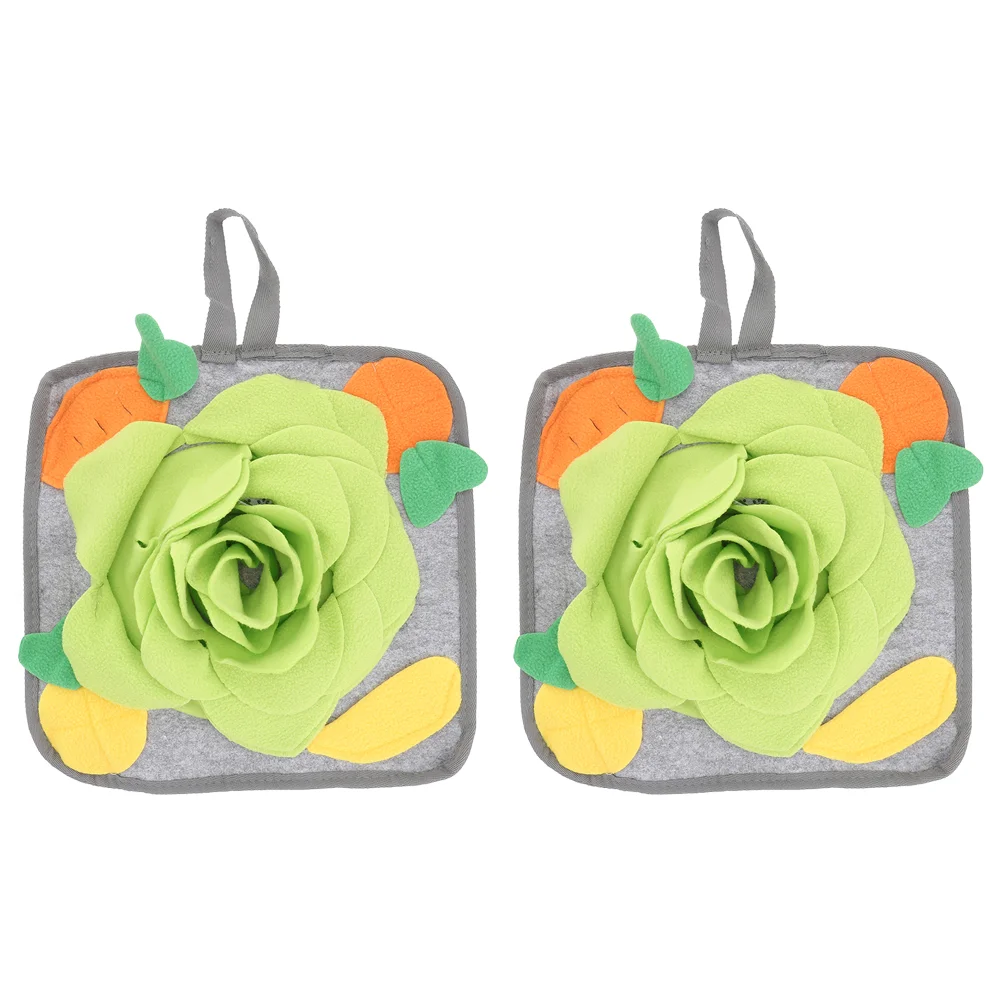 

2 Pcs Rabbit Sniffing Pad Dogman Toys Pet Snuffle Cushion Polar Fleece Training Foraging Mat Work