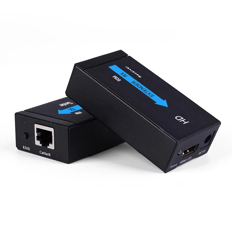 

4K 100 м HDMI удлинитель передатчик приемник через CAT5e Cat 6 RJ45 Ethernet-Кабель 60 м 1080p для PS4 DVD ноутбука ПК к ТВ проектору