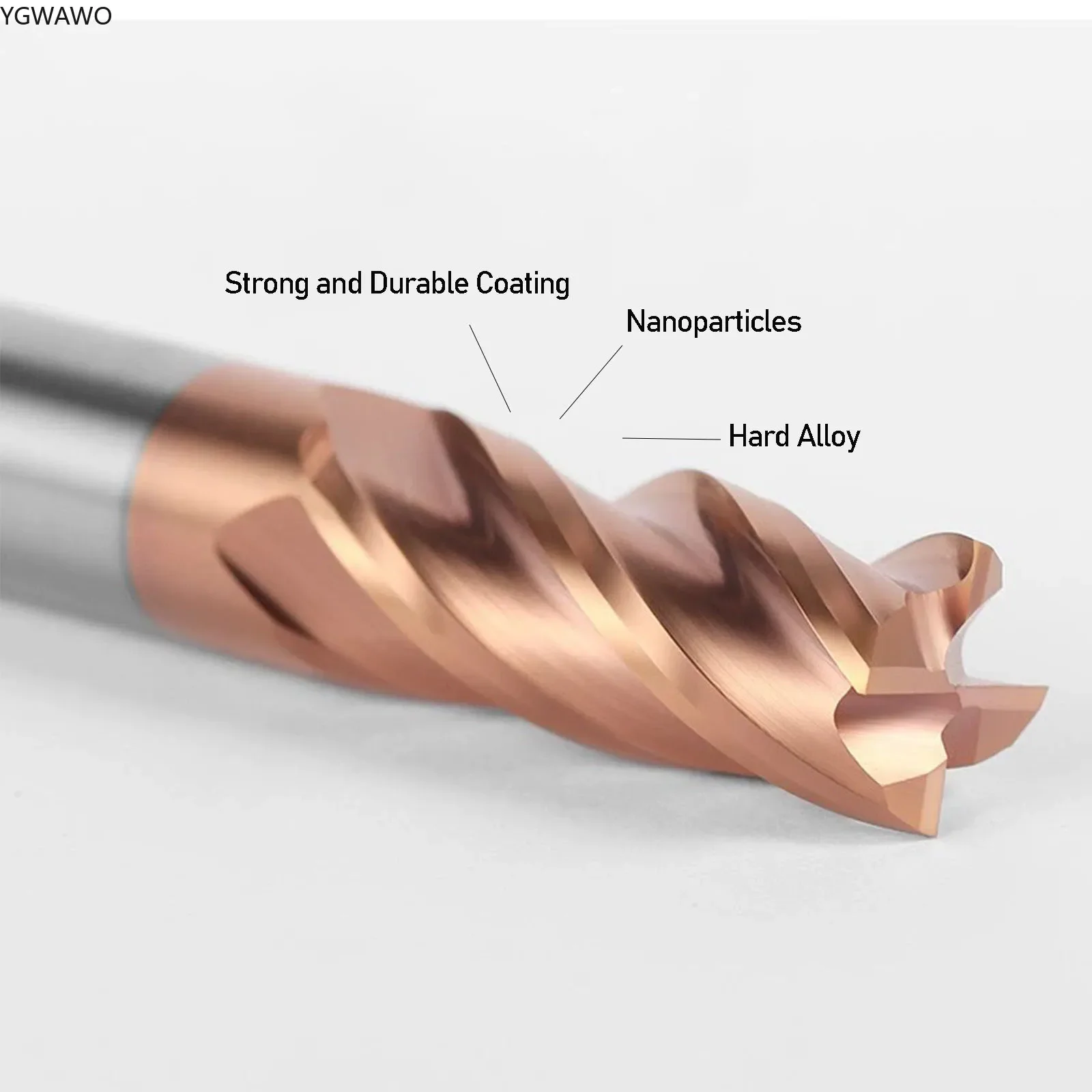 Концевая фреза HRC55 ° с 4 канавками TCT 1/2/3/4/5/6/8/10/12/14/16/18/20 мм металлическое