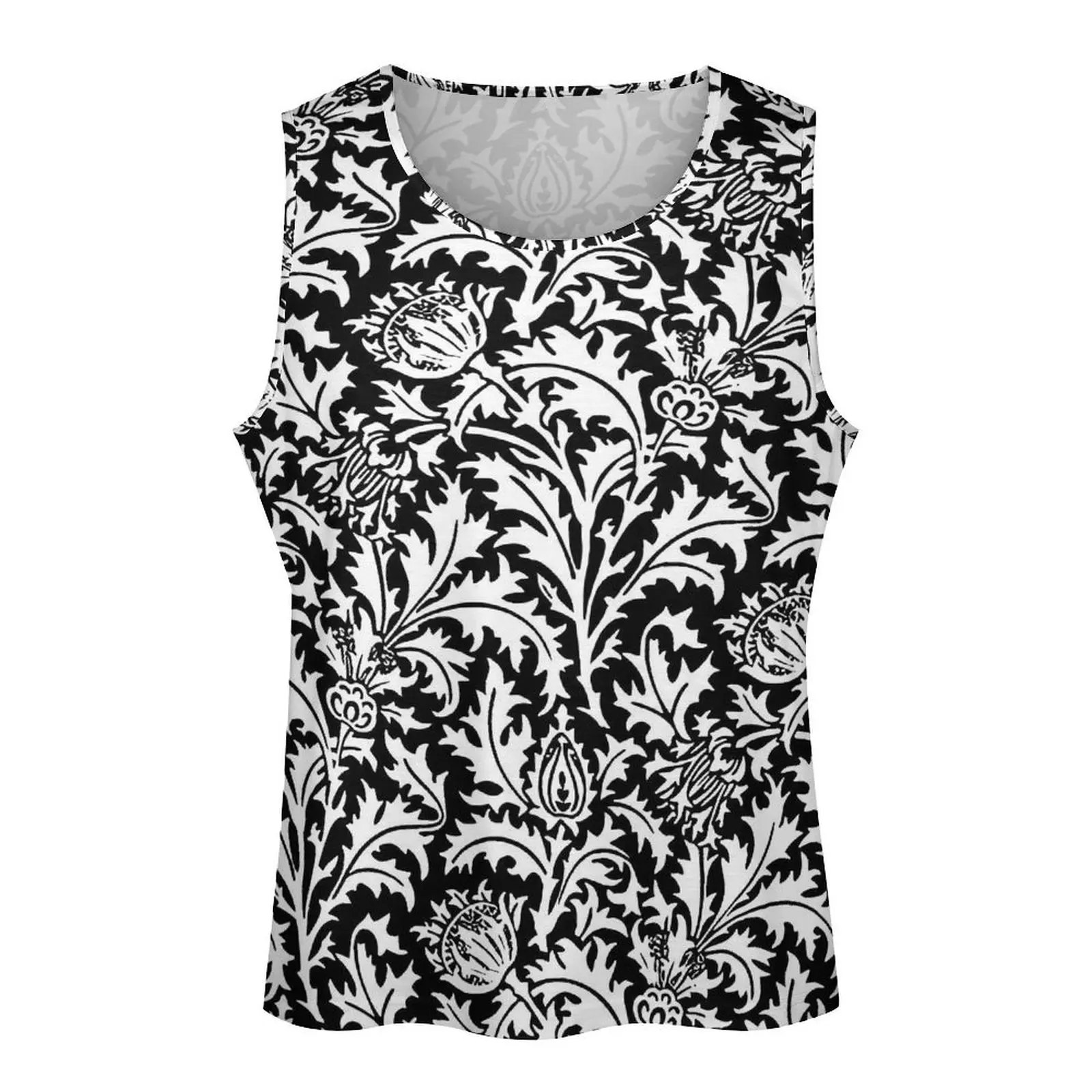 Мужская майка в стиле модерн Уильям Моррис Дамаск для тренировок большие топы