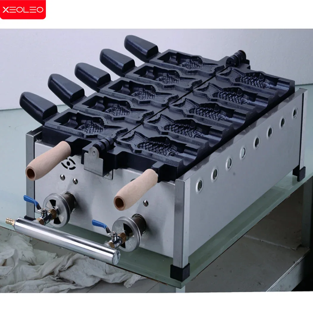 Машина XEOLEO Taiyaki 5 шт. машина для вафель в форме рыбы 3000 Вт с антипригарным